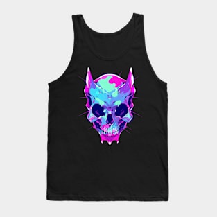 Rave Skull EDM Festival DJ Zombie Cat Trippy Party Tank Top